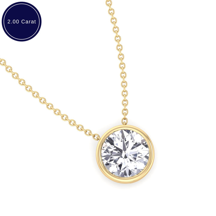 2.00CT Bezel Set Round Shape Diamond Pendant