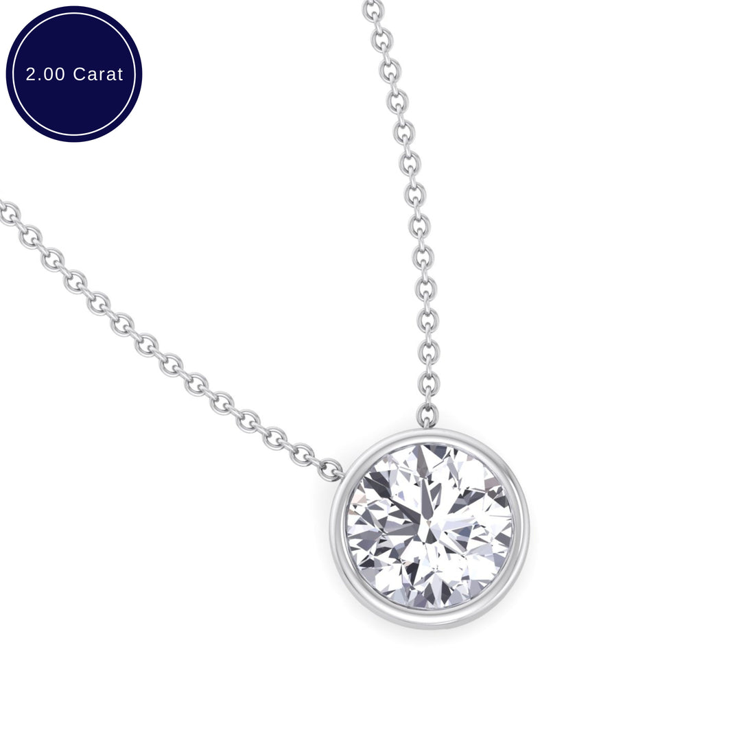 2.00CT Bezel Set Round Shape Diamond Pendant