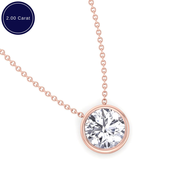 2.00CT Bezel Set Round Shape Diamond Pendant