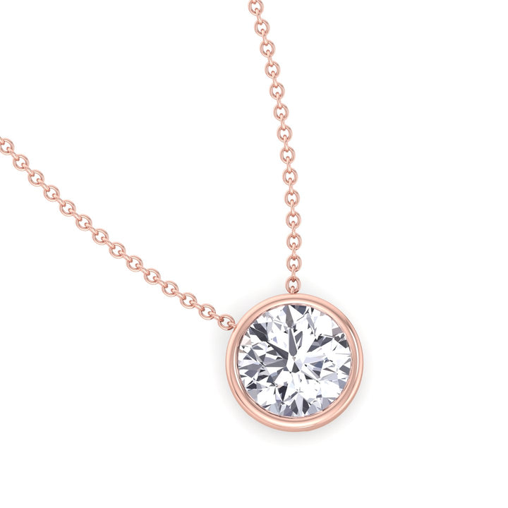 2.00CT Bezel Set Round Shape Diamond Pendant