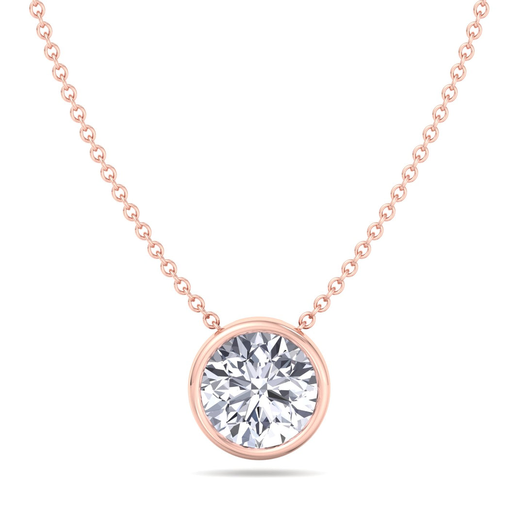 2.00CT Bezel Set Round Shape Diamond Pendant