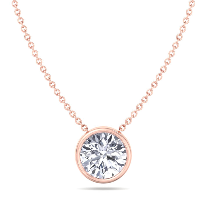 2.00CT Bezel Set Round Shape Diamond Pendant