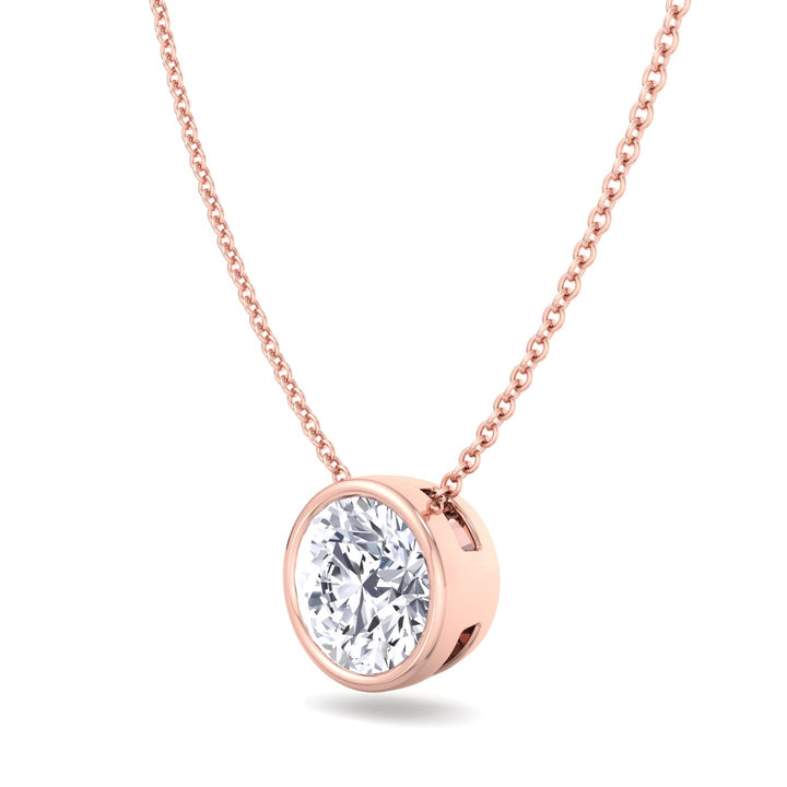 2.00CT Bezel Set Round Shape Diamond Pendant