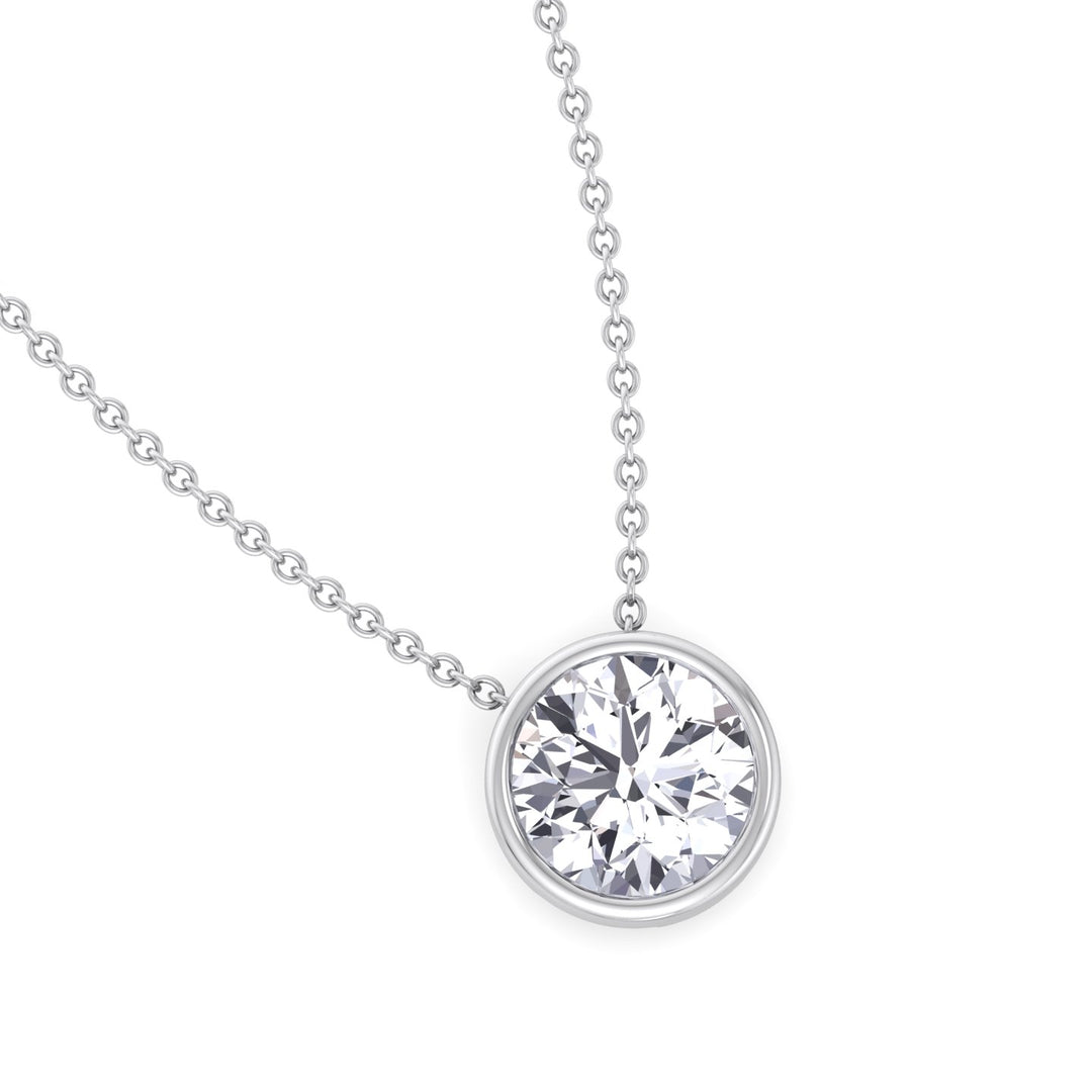 2.00CT Bezel Set Round Shape Diamond Pendant