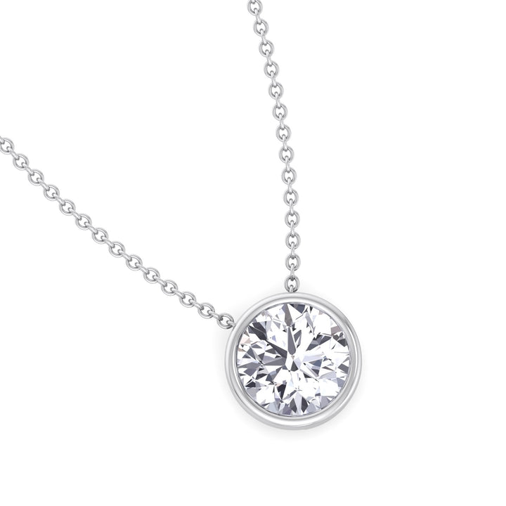 2.00CT Bezel Set Round Shape Diamond Pendant