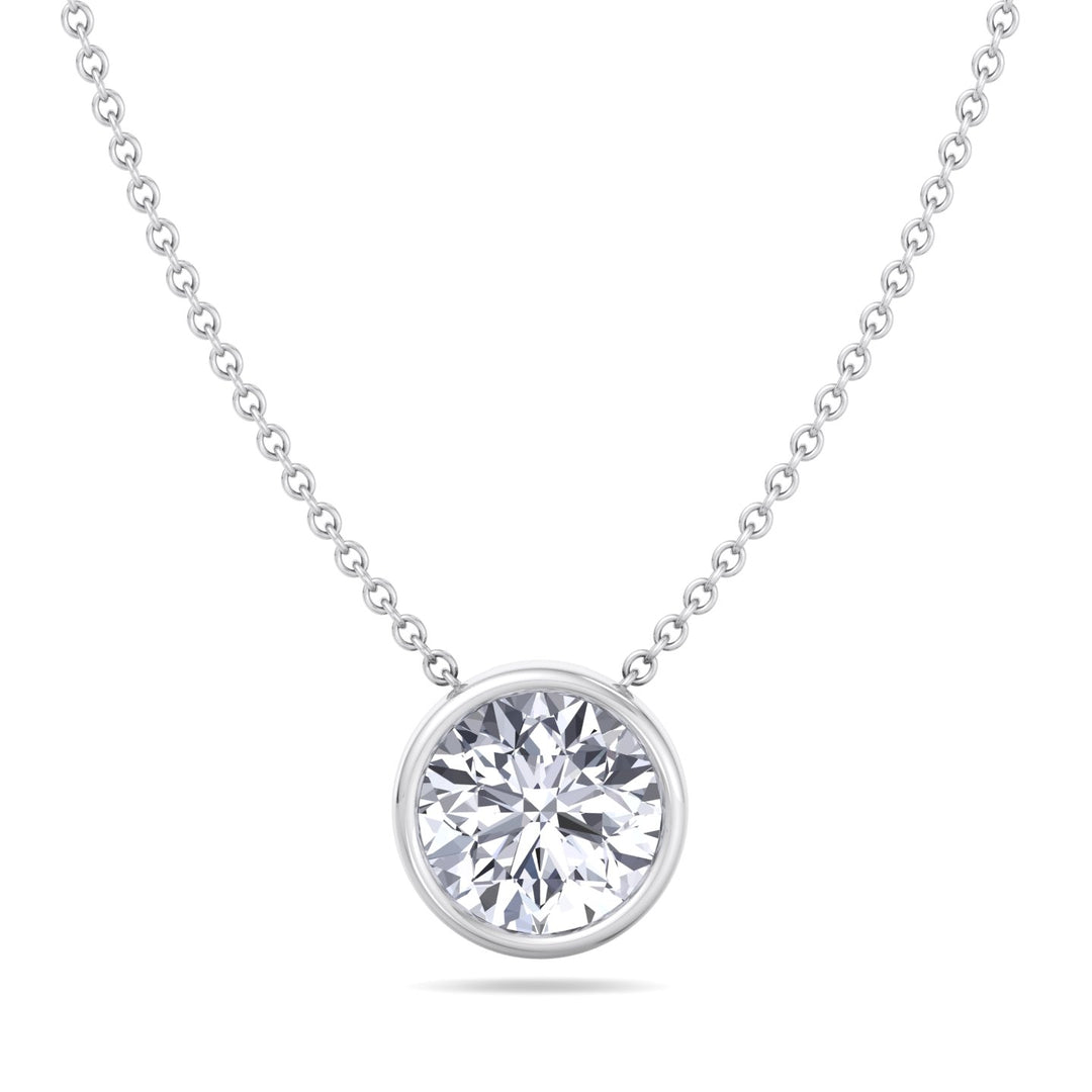 2.00CT Bezel Set Round Shape Diamond Pendant