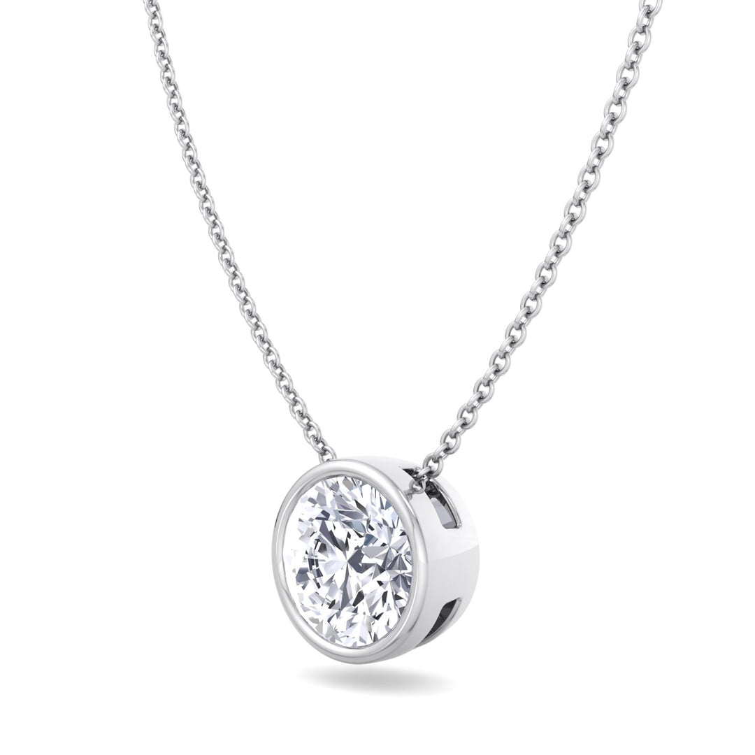 2.00CT Bezel Set Round Shape Diamond Pendant