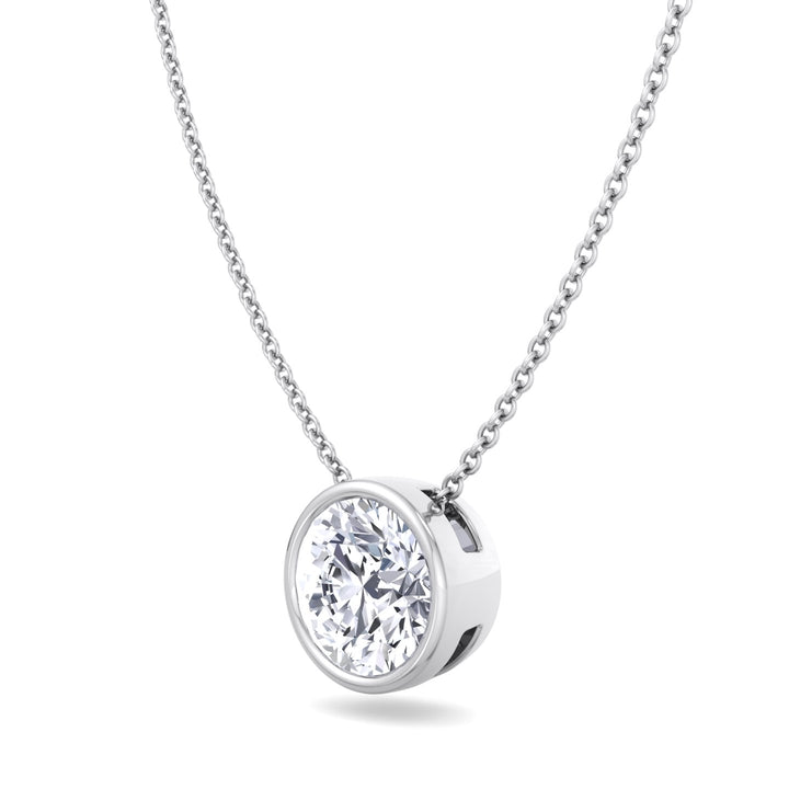 2.00CT Bezel Set Round Shape Diamond Pendant