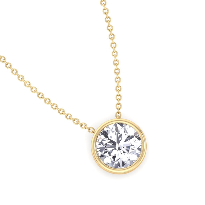 2.00CT Bezel Set Round Shape Diamond Pendant