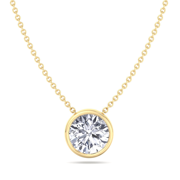 2.00CT Bezel Set Round Shape Diamond Pendant