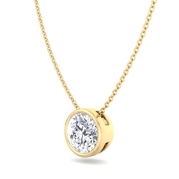 2.00CT Bezel Set Round Shape Diamond Pendant